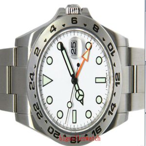 Relógio de alta qualidade de luxo 42mm Explorer II 216570-77210 Dialasia branca inoxidável 2813 MOVIME