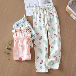 Indumenti da notte da donna Pantaloni da pigiama in cotone primavera estate e autunno per pantaloni lunghi da donna lavorati a maglia da donna allentati casuali