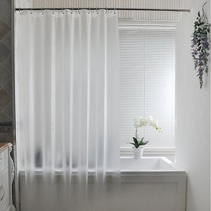 Shower Curtains k-water shower curtain liner plastic EVA Translucent Bath mold and mildew resistant long bathroom clear stall curtains 230206