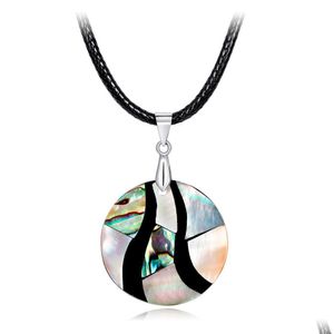 Pendant Necklaces Wholesale Natural Abalone Shell Necklace Concise Personality Baitao Ladies European And American Jewelry S Dhgarden Dhqif