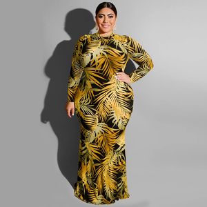 Plus Size Kleider Herbst Damen Partykleid Langarm Rollkragenkleid Elegant Plus Size Kleider Bodenlang Sexy Empire Bag Hip Polyester 230207