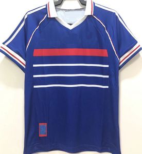 1998 Jerseys de fútbol retro francés Zidane Henry Deschamps Camiseta Camiseta Francia Futbol Maillot Kits Men Maillots de fútbol Jersey