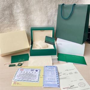 Top Luxusuhr Green Box Papiere Geschenkuhren Boxen Ledertasche Karte für Rolex ArmbanduhrBox kompletter Satz331J