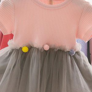 Girl Dresses Baby Mesh Skirt Trendy Fan Kids Clothes For Girls Summer Girl's Western Style Dress Korean Princess