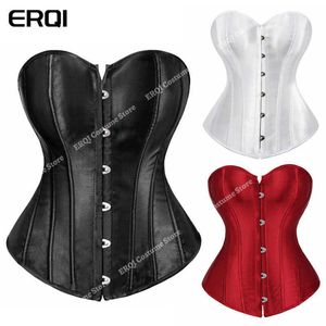 Waist and Abdominal Shapewear Black Bustier Corset Women Satin Vintage Top Plus Size White Victorian Costume for Wedding Green Purple Gold Red 0719