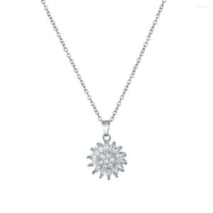 Chains Bettyue Arrival Zirconia Necklace Sunflower Shape Two Colors Choice Fashion Jewelry Women&Girls Fancy Gift