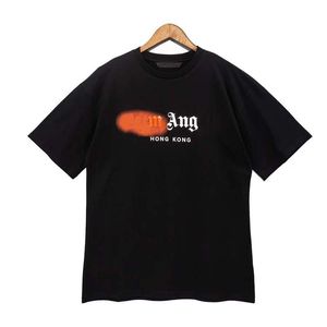 ماركة مصممة من قميص T-Shirt الفاخرة THERT فضفاضة كبيرة الحجم بنسبة 100 ٪ رسائل رذاذ ملابس القطن