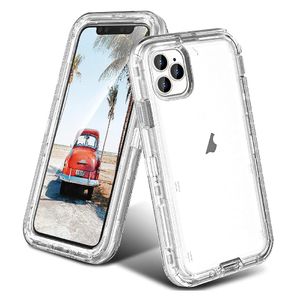 Capa de telefone para iPhone 14 Pro máximo 3 em 1 Clear Case Hybrid Transparente Proteção pesada compatível com 13 12 11 se x xr