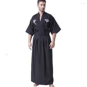 Ubranie etniczne Japońskie samurajskie wojownik mężczyzn kimono z OBI tradycyjnym kostiumem Halloween Yukata Halloween