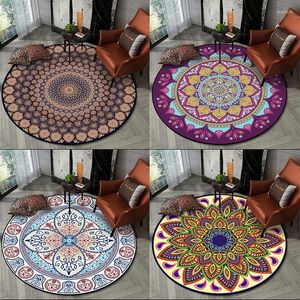 Carpets American Mandala National Style Living Room Bedroom Hanging Basket Chair Round Non-slip Floor Mat Carpet Customization