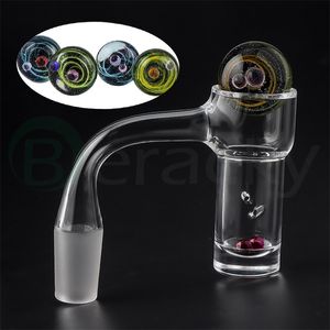 Full Weld Beveled Edge Auto Highbrid Quartz Banger Smoke con 22mm Terp Pearl 6mm Ruby Per Dab Rigs Water Bong