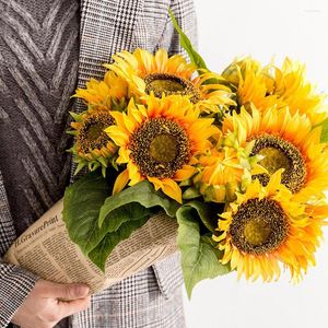 Decorative Flowers 1 Branch 45cm Artificial Sunflower Flower Fake Heronsbill Party Home Vase Decoration Pography Paint Po Prop