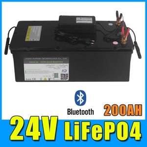 24V LifePo4 -batteri med Bluetooth BMS LCD Solar RV Caravan Storage Boat Yacht Motor