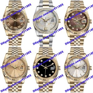 20 Modell Asia 2813 automatisk klocka 116238 herrklocka 36mm blomurtavla silver diamant damklocka vit klocka rostfritt stålarmband m116238 guldklockor