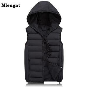 Men s Vests Spring Autumn Sleeveless Jacket for Men Fashion Warm Hooded Male Winter Vest Light Plus Size Mens Work Waistcoat 230207