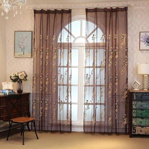 Cossa de cortina de alta qualidade Voile pura pastoral Flor Bordado Romântico Curtins de tule personalizado para café e sala de estar1