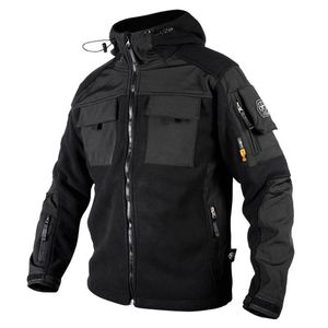 Mens Jackets The Military Style Tactical Standup Collar Slimfit Warm Fleece Soft Shell Stitching Zip Up Hoodie Jacket 230207