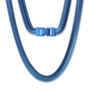 8mm24inch roestvrijstalen slangenketen sieraden blauw / kleur mooie geschenken hiphop ketting voor damesheren