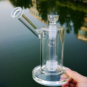 Mini narghilè Bong in vetro da 8 pollici Mobius Matrix Bong Tubo trasparente da 18 mm Tubi d'acqua sidecar congiunti 5 mm di vetro spesso Olio Dab Rigs con logo