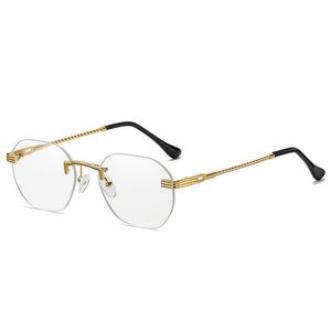 Sonnenbrille Metall Brillengestell Männer Frauen Mode Rahmenlose Brillen 2023 Farbverlauf Mehrfarbige Gläser Gafas De SolSunglasses