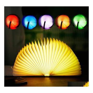 Night Lights Usb Rechargeable Colorf Color Change Book Light Led Reading Red Blue Gold Brown Yellow Drop Delivery Lighting Indoor Dheji