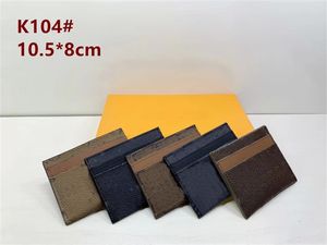 Designer Card Holder Wallet Short Case Purse Pouch Womens Men Purses Mens Key Ring Credit Coin Clutch Mini Bag Brown Canvas