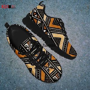 Klädskor kuiliu afrikansk tryck kvinnor snörning sneakers mesh damskor etniska stammönster ljus casual svart promenad skor droppar t230208