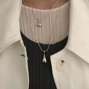 Pendant Necklaces U-Magical Hiphop Silver Color Big Little Love Heart Metallic Necklace For Women Chunky Chain Accessories