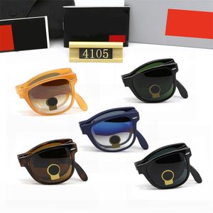 Designer Solglas￶gon lyxiga vikbara solglas￶gon Fashion TR Glass Sol Glas￶gon Full Frame Egyar Driving Glasses 5 F￤rger med l￥da