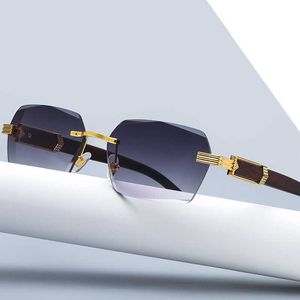 Sonnenbrille 2022 Luxus Marke Designer Quadrat Randlose Sonnenbrille Frauen Männer Mode Vintage Beliebte Reise Sonnenbrille Metall Shades G230206