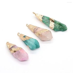 Colares pendentes 2pcs/pacote de forma irregular 4 cores Crystal Natural Semiprecious Stone Pingents DIY para fazer brincos de colar