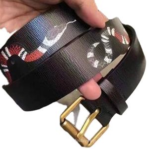 Moda Black Genuine Genuine Designer Belt Snake Pin Buckle Womens com Box Men Belts Mens CEINTURE