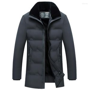 Masculino de inverno X-Long casacos quentes espessados ​​jaqueta acolchoada de algodão afastável colar