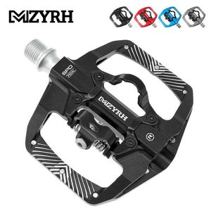 Bike Pedals MZYRH Mountain Bike Pedals Dual Function Sided Pedals Plat SPD Clipless Pedals Sealed Bearings 9/16 Bicycle Pedal 0208