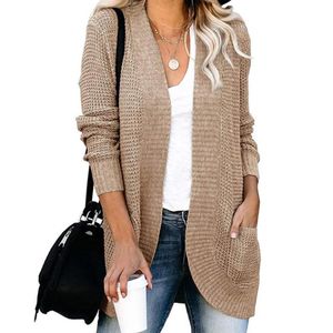 Women's Jackets Women Autumn Winter Long Sleeve Open Front Cardigan Pockets Knit Coat Outerwear Clothing