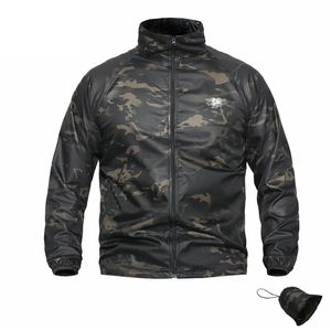 Kurtki mężczyzn Summer Bomber Camuflage taktyczny pieczęć skóry przeciwsłoneczna Wodoodporna Comabt Camo Płaszcz Otwarty Windbreaker Mężczyzna 230207