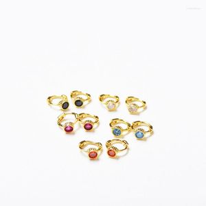 Hoop Earrings 925sterling Silver Earring Fashion Round Zircon Colour Ear Ring Mini Bone Buckle 6mm Cute Trend Wild Female Jewelry