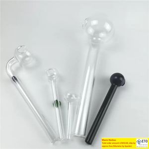 Klarglas-Ölbrenner-Set, 5er-Pack, dicke Pyrex-Ölbrennerpfeife, bunte lila Bubbler-Glasrauchpfeifen mit 185 mm, 150 mm, 100 mm, 60 mm