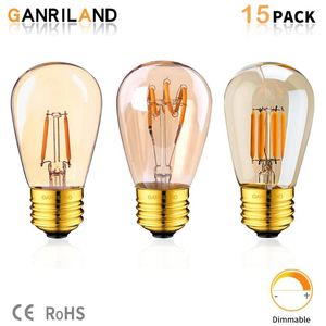 Dimmable Vintage Edison Bulb Golden Tint Filament Bulbs ST45 1W 3W Warm White 2200K Retro Lamp 220V E27 Light