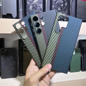 Тонкий чехол из настоящего углеродного волокна для Samsung Galaxy S23 Ultra Matte Armor Back Cover