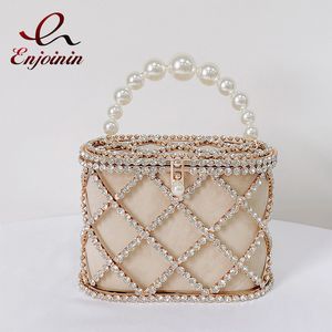 Kvällspåsar Diamondstudded Metal Basket Party Purses and Handbags Luxury Designer Bag Chic Wedding Evening Clutch Bag Chain Shoulder Bag 230208