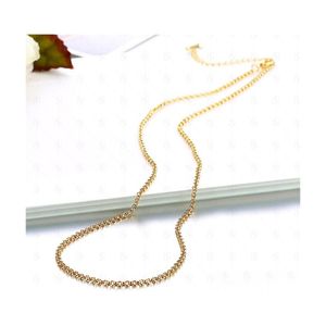 Kedjor 18k guldpl￤terade rolo halsband mode 1,5 mm 18 tum diy h￤nge m￤ssing halsband fina smycken f￶r kvinnor flickor sl￤pp leverans fi dhbcc