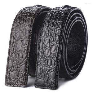 Bälten 2023 Crocodile Strap Business For Men äkta Real Leather Wedding Belt Jeans Women Punk midjeband 3,8 cm