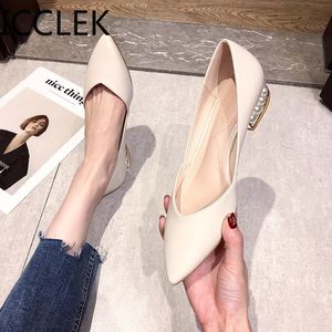 Dress Shoes Autumn Women Flats Pearl Heeled Slip on Woman Ballet Pointed Toe Faux Suede Ladies 230208