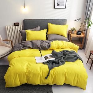 Beddengoed sets beddengoed drop full set comfortabel dekbedoverdeksel vaste kleur ins linnen geel paars grijs groen oranje