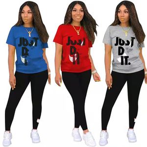 2024 Designer Brand Cotton Tracksuits Summer Women Outfits Plus Size 2XL Kort ärm T-shirt och byxor Två stycken Set avslappnade joggerdräkter Aktiva sportkläder 7103-6