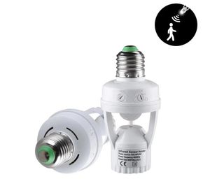 E27 Motion Motion Sensor Switch 100-240V Motion Detector E27 Base Lamp حامل مع التحكم في الضوء محول المقبس Switch Switch 2PCS/LOT