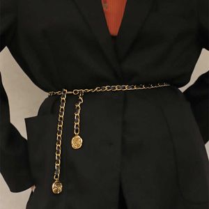 Gürtel Gürtel für Frauen Luxus Designer Blumenschmuck Hohe Taille Kette Plus Größe Gold Metall Vintage Korsett Jeans Kleid Anzüge Zubehör G230207