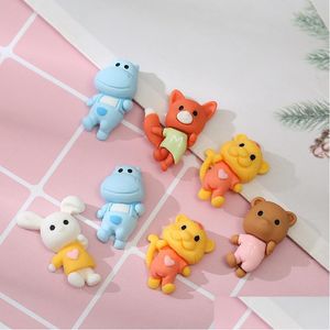 Other 30Pcs Cute Rabbit Components Tiger Hippo Flatback Resin Cabochon Cartoon Characters For Hair Bow Centers Diy Scrapbooking D Dhqwk