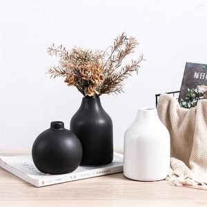 Vases Scandinavian Style Plant Vase Simple Nordic Ceramics Dried Flower Decoration Desktop Bookcase Accessories